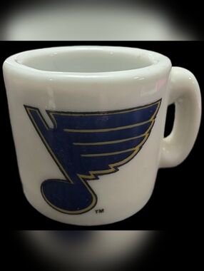 St. Louis Blues White Ceramic Coffee Mug - Blue Logo